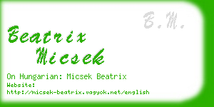 beatrix micsek business card